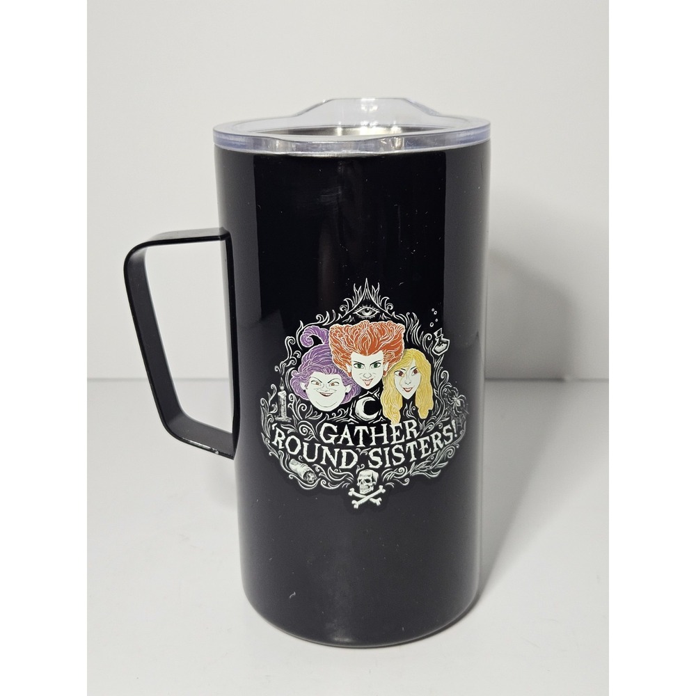 Disney Hocus Pocus Stainless Steel Travel Mug Tumbler Gather Round Sisters Cup